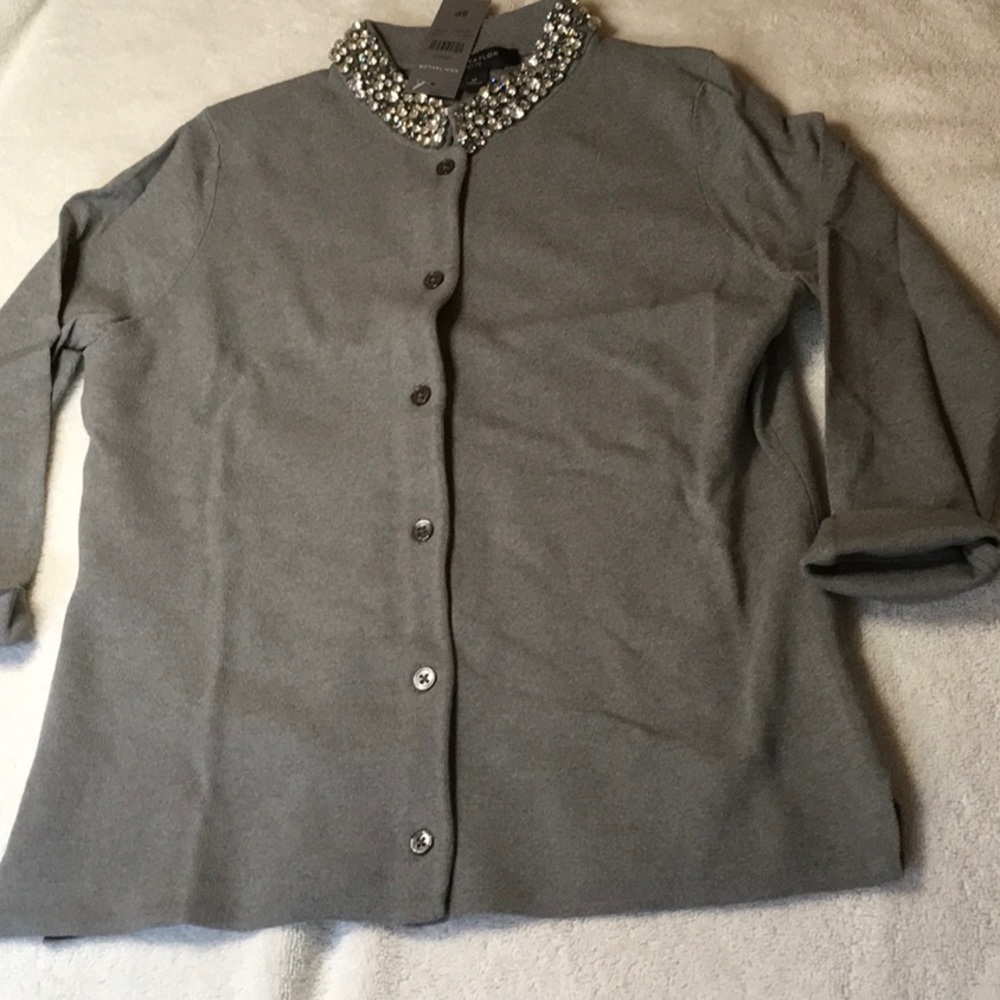 Bling collar Ann Taylor cardigan